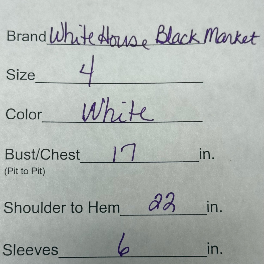 White House Black Market White Utility Jacket Size 4 Short Sleeve Button Front - Picture 8 of 8